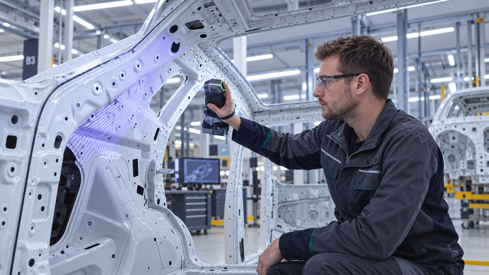 SIMSCAN-S Gen2: ispezione 3D di una scocca automobilistica